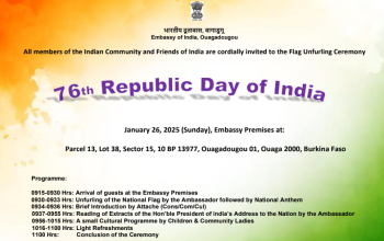 Invitation for the Celebration of the 76th Republic Day of India - January 26, 2025 